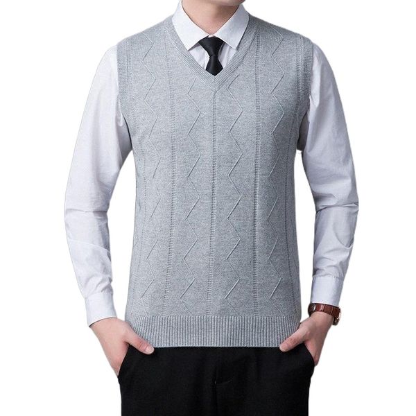 

men's vests est men vest autumn and winter wool men's v-neck sweater waistcoat sleeveless clothes plue size 3xl1 11bs#, Black;white