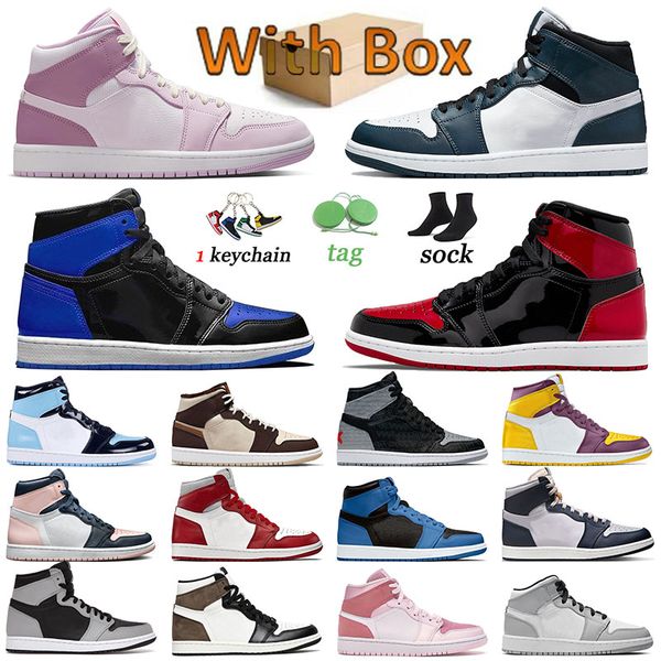 

aaa+ quality 1 trainers jumpman basketball shoes bred patent brotherhood 1s sneakers sports cream dark chocolate mid armory navy rebellionai