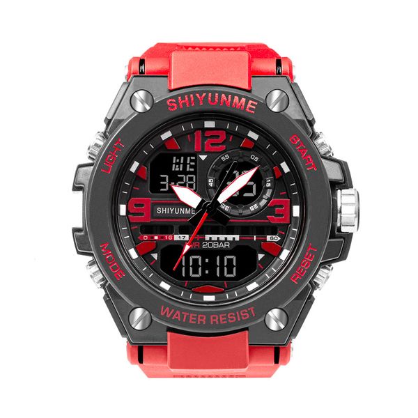 cwp Orologi impermeabili Orologio sportivo maschile SMAEL Marca Colore rosso LED Elettronica Cronografo Data automatica Orologio da polso Sport all'aria aperta regalo D1