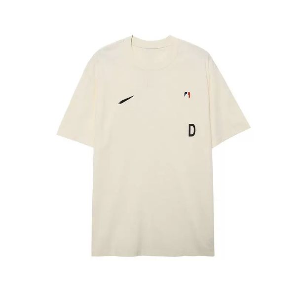 

summer mens t shirt casual man womens loose tees red couples summer fashion sleeves basketball street embroidered letters black white and, White;black