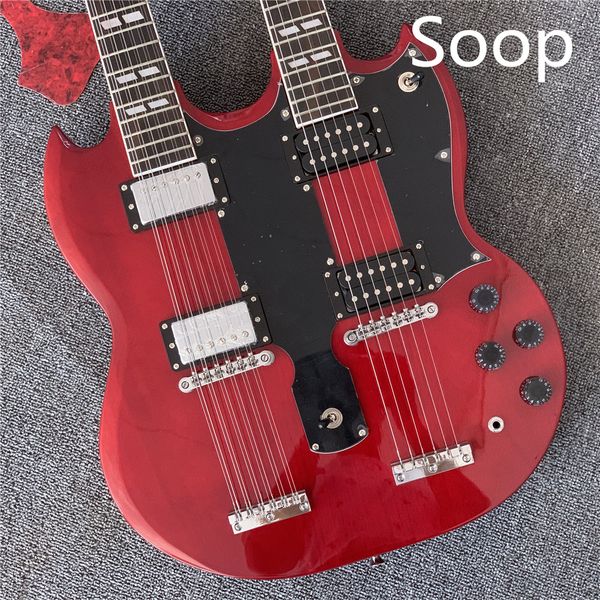 

in stock new arrival custom double neck guitar g 1275 model electric guitar in wine red 20200705 guitars guitarra