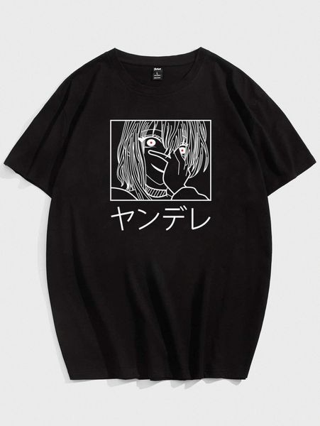 

romwe guys figure print tee y9ch#, White;black
