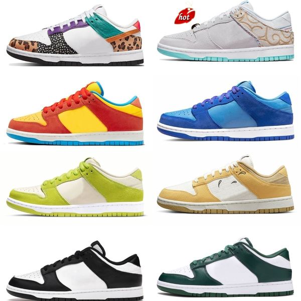 

2022 designers sb casual sports shoes animal dunkes paisley unc blue raspberry women men trainers union low bart simpson green barber shop, Black