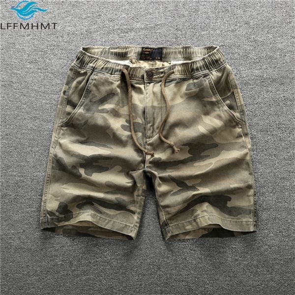 

207 summer fashion straight cargo shorts male sport casual half length pure cotton military style camouflage men s work clothing 220715, White;black
