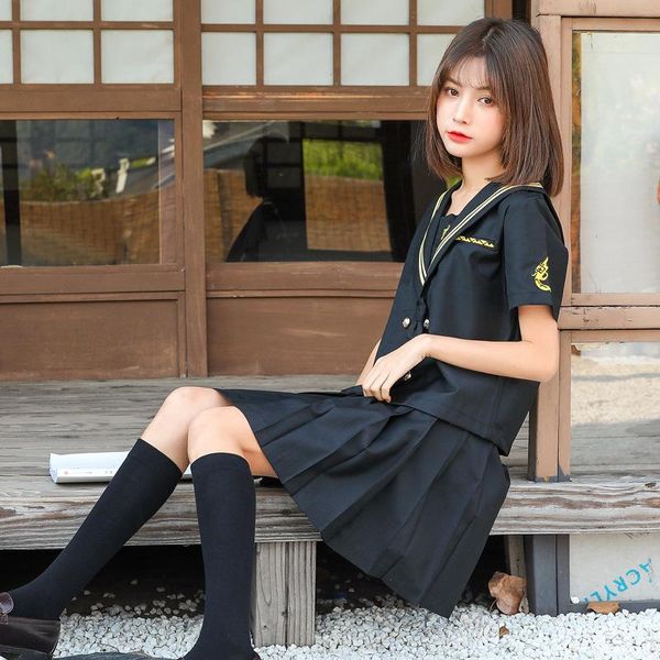 Roupas conjuntos de uniformes JK Menina de anime japonesa Menina plissada ajuste marinheiro vestido vestido cosplay roue coreano Kawaii Soft Sisterclo