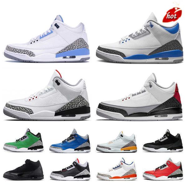 

3 mens basketball shoes sneakers trainers outdoor sports unc jth tinker white cement men shoe us 7-13, Black