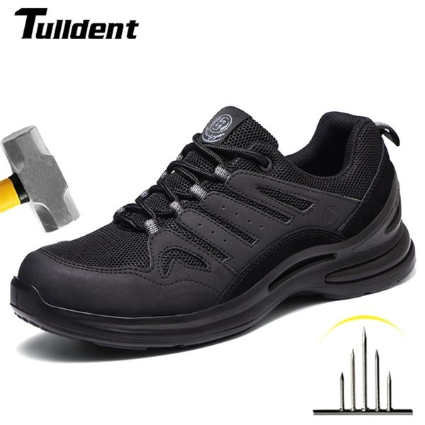 

breathable work safety shoes anti-smashing steel toe cap mening shoes construction indestructible sneakers men 220810, Black;brown