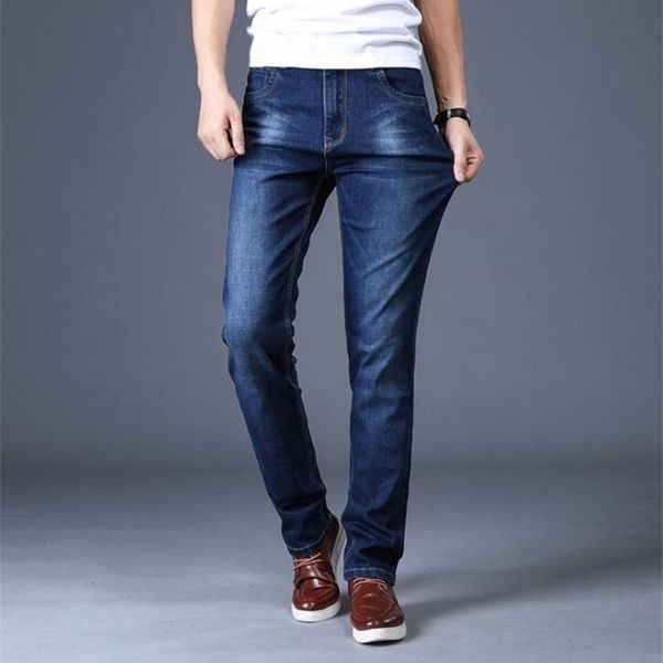 

business straight jeans stretch denim men pants on s 201111, Blue