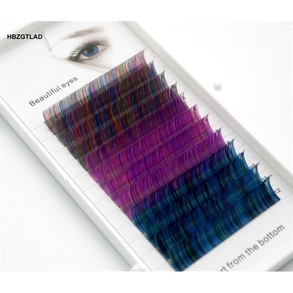

hbzgtlad cd curl 0.070.1mm 815mm false rainbow color individual colored lashes faux eyelash extensions 220621