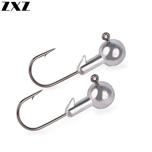 

50pcs/box barbed jigging lead head fishing hook jigs kit for soft lure worm lures hooks jig leaded fishhooks with tackle box t4290v