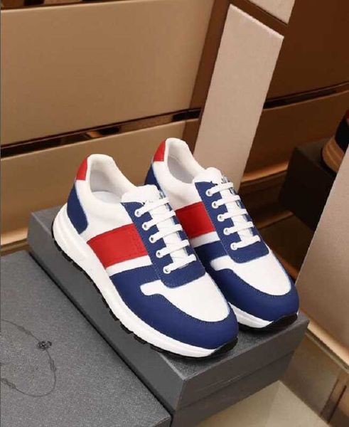 

luxury men designer nylon leather prax 1 technical sneaker shoes metal fabric re-nylon chunky rubber casual walking discount trainer flats, Black