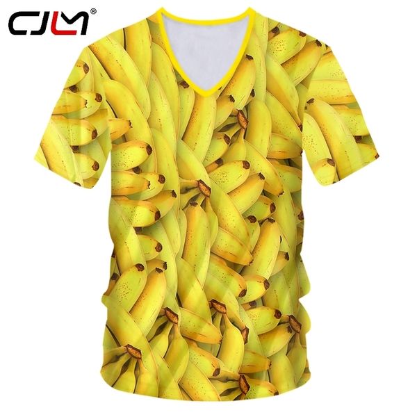 Herren Sommer V-ausschnitt T-shirt 3D Gedruckt T-shirt Kreative Obst Banane Casual Kreative Design Mann Übergroßen T-shirt 6XL 220623