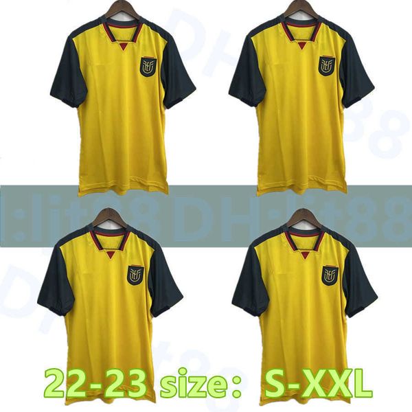 

2022 2023 ecuador copa america soccer jersey 22 23 home yellow ibarra mena preciado shirt away blue national team football uniform, Black;yellow