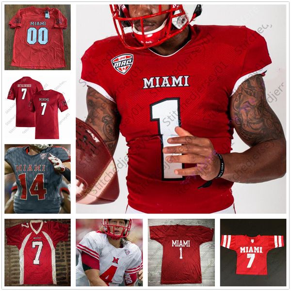 

miami redhawks football jersey ncaa college kameron butler jalen walker ben roethlisberger brett gabbert jack sorenson mens youth women red, Black