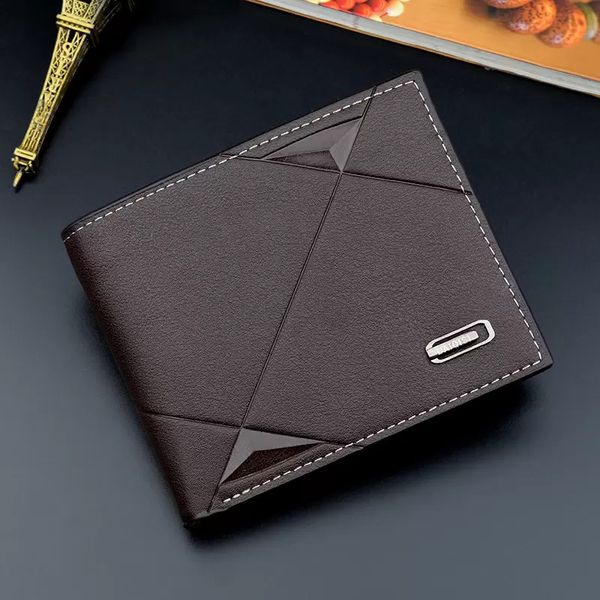 

2022 new men's wallet short multi-card position fashionable casual wallet for young men 415202261710 deep brown