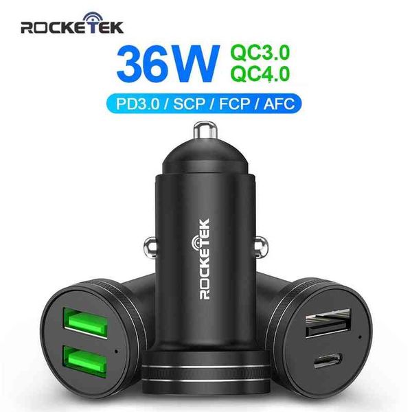 

rocketek usb car charger mobile phone quick charge for iphone 11 fast pd xiaomi qc 4.0 qc 3.0 for huawei p30 scp fcp sumsung afc w220328
