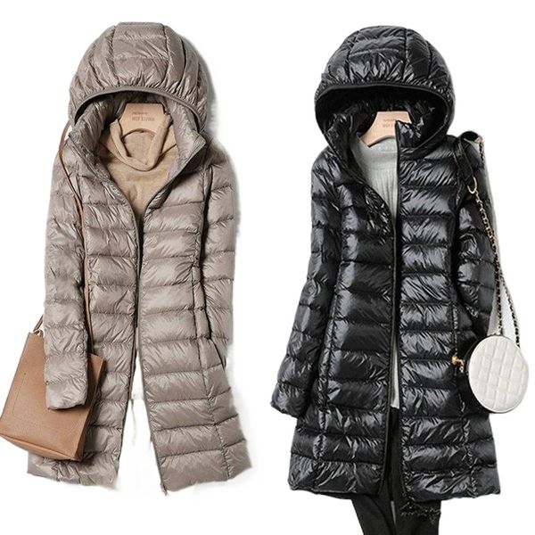 

women's down & parkas winter jacket women light coat femlae slim hooded autumn woman korean puffer jackets clothes wpy3978 g1dj#, Black