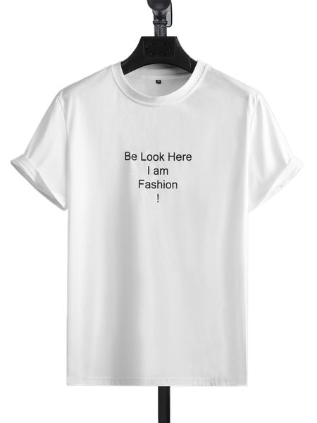 

men slogan graphic tee g8f1#, White;black