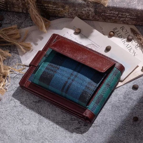 

wallets short fashion men's leather wallet driver's license multi card busins bag