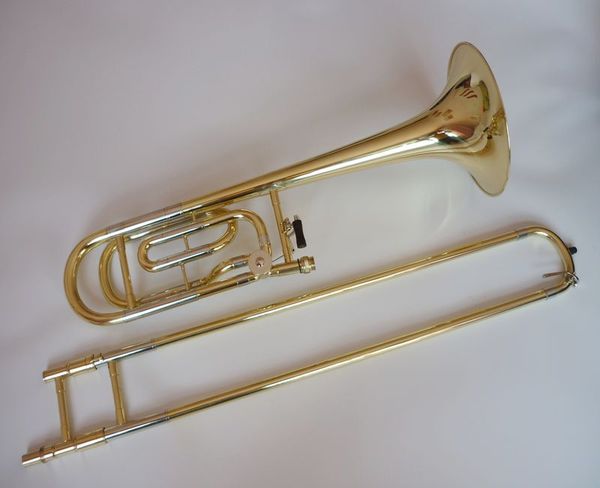 Trombone tenore strumento tono B-F lacca dorata Performance per principianti