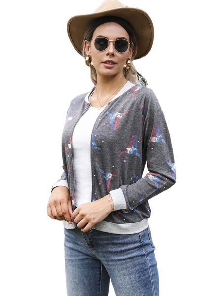 

dearcase raglan sleeve graphic print bomber jacket 92us#, Black;brown