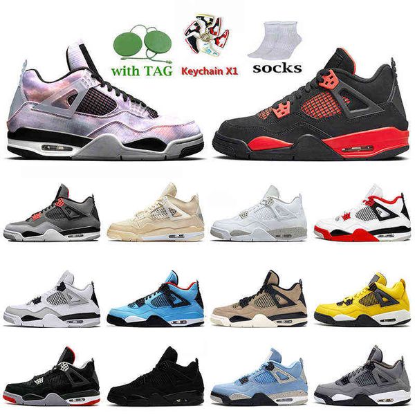 

women mens jumpman 4 basketball shoes 4s zen master red thunder 2022 infrared military black cat fire white oreo university blue with