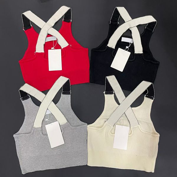 

cross web vest seasons breathable sport vests tanks 4 colors cotton camis tee personality letters jacquard vest, White
