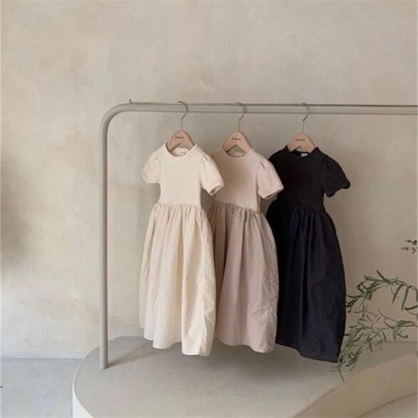 

summer baby clothes toddler girl fashion casual stitching long section dress fairy short sleeve a-line princess dress 220521, Red;yellow