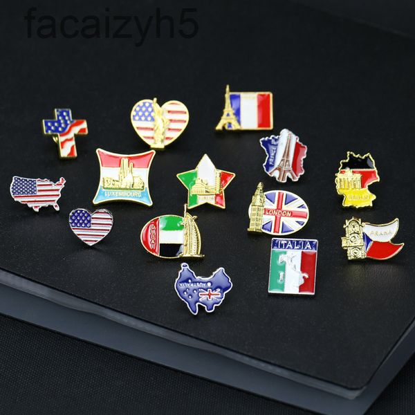 

pins brooches designer brooch clothing accessories personalized zinc alloy building badge collar pin8aw2, Gray