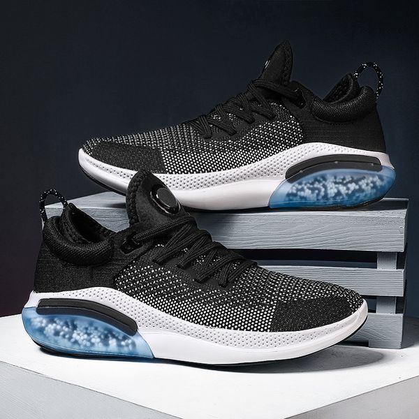 

brand air cushion running shoes men breathable mesh sports tennis shoe soft bottom fashion runing man 220511, Black;white