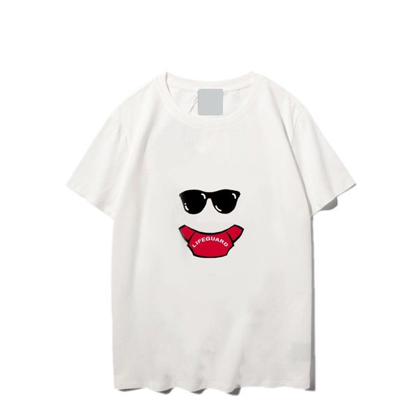 

men t shirt stylist letter print crew neck casual summer breathable mens womens t shirts solid color tees, White