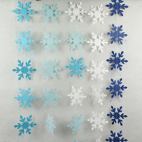 Decoration Snowflake Paper Garlands Banner pendurado para decoração de festas de inverno Os ornamentos artificiais de Natal Y201020