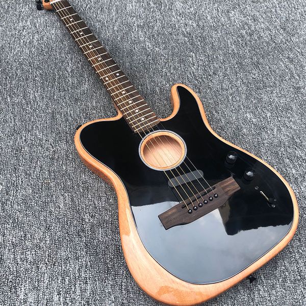 

factory custom tl electric guitar hollow guitar peach blossom core to spell body peach blossom core neck rose wood fingerboard package posta