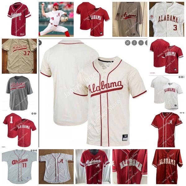 

alabama crimson tide baseball jersey jimmy nelson alex avila mikey white cody henry jett manning brock love 2 john trousdale 1 daniel carinc, Black
