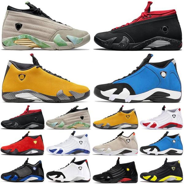 

14 14s men basketball shoes 10s  jumpman fortune red lipstick gym blue mens trainers sports sneakers fashion 7-12, Black
