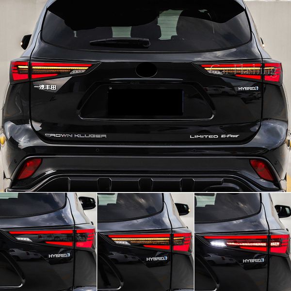 

car styling tail lights taillight for toyota highlander 2020 2021 2022 rear lamp drl dynamic turn signal reverse brake light