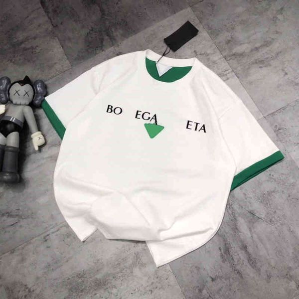 

women's t-shirt spring and summer fashion br b men's women's same couple's cotton round neck letter t-shirt simple loose, White