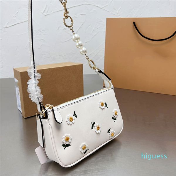 Designer-Lady Pearl Hobos Bag Unterarmtasche Damen Handtasche Floral Schulter Damen Geldbörse Geldbörsen Clutch Totes Griff Damen Handtaschen