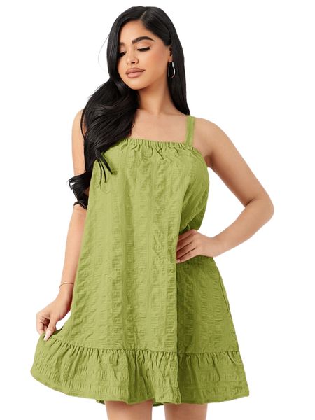 

ruffle hem cami dress z9sf#, Black;gray