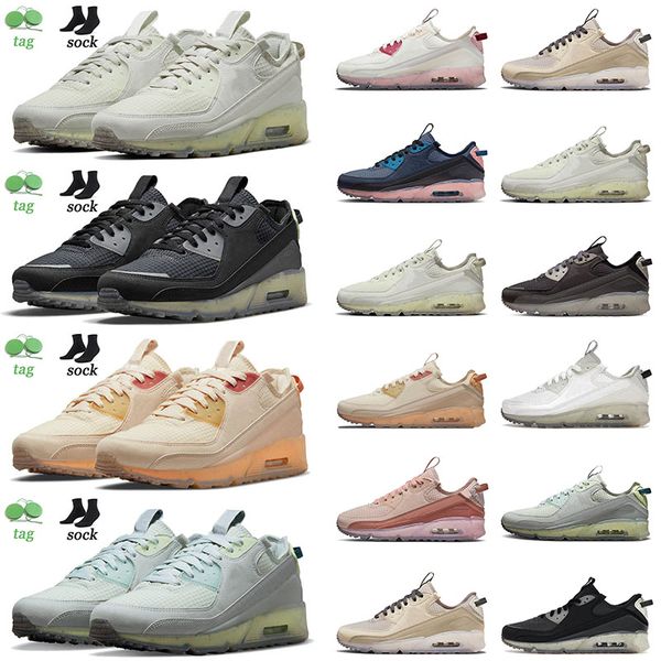 

original 90 running shoes for men women 90s terrascape light bone fuel orange pink oxford obsidian black lime ice sail sea glass trainers te