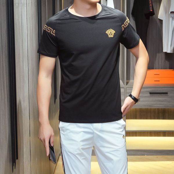 

men's t-shirts designer short sleeved t-shirt set mercerized cotton trend 2021 summer new fashion brand pure loose upper clothes sb7d, White;black