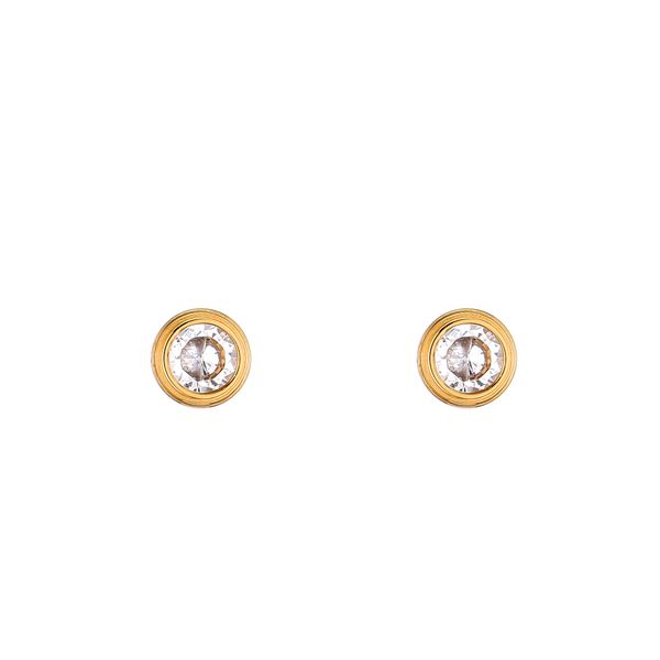 

luxury design cute stud love damour earrings for women girls ladies cubic zirconia paved brand jewelry, Golden;silver