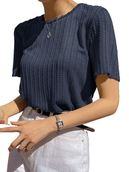 

dazy lettuce trim textured solid tee x3nc#, White