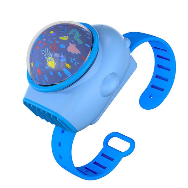 

new kids toys spaceship watch fan cartoon starry sky projection light student children wrist leafless small projector led fan