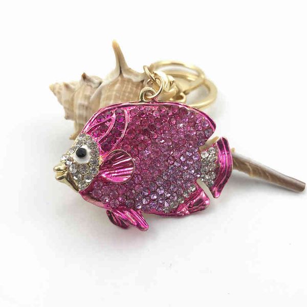 

marine tropical personalized fish key chain cartoon bag buckle rhinestone hardware gift straight, Slivery;golden