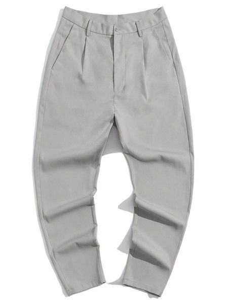 

men fold detail suit pants x3t3#, Black