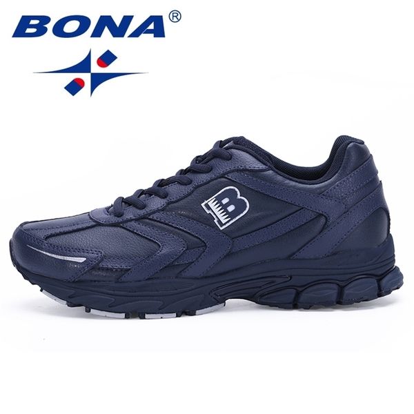 

bona arrival classics style men running shoes lace up sport shoes men outdoor jogging walking athletic shoes male for retail 220513, Black