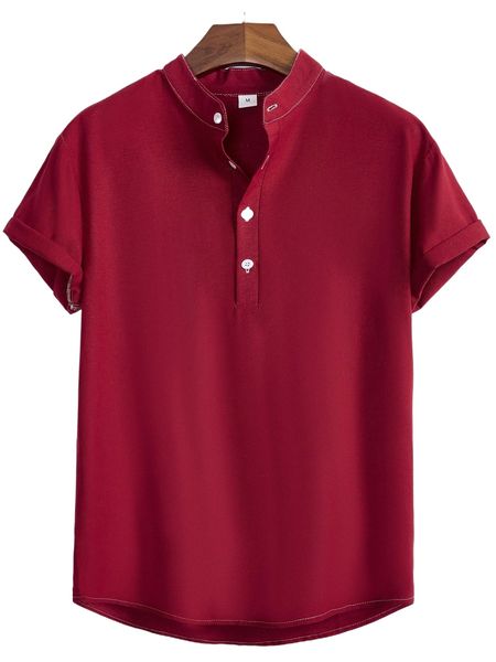 

men half button solid shirt z1jh#, White;black