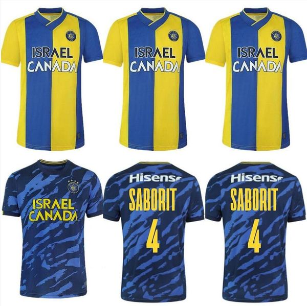 

22/23 maccabi tel aviv f.c israel soccer jerseys home away 2022 2023 vendidos football shirts, Black;yellow