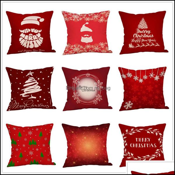 Casa Feliz Feliz Natal Passagem Papai Noel Tree Deer Cushio Dh81v